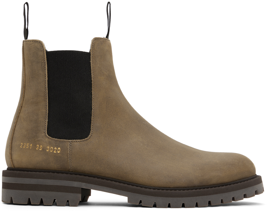 Photo: Common Projects Brown Winter Chelsea Boots
