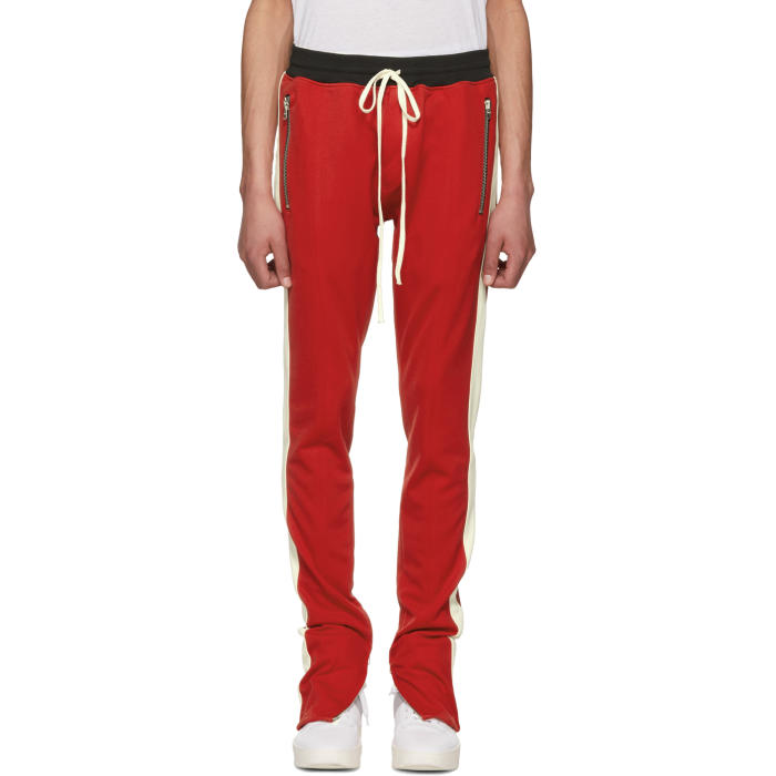 fear of god red track pants