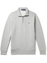 Polo Ralph Lauren - Logo-Embroidered Cotton-Blend Jersey Half-Zip Sweatshirt - Gray