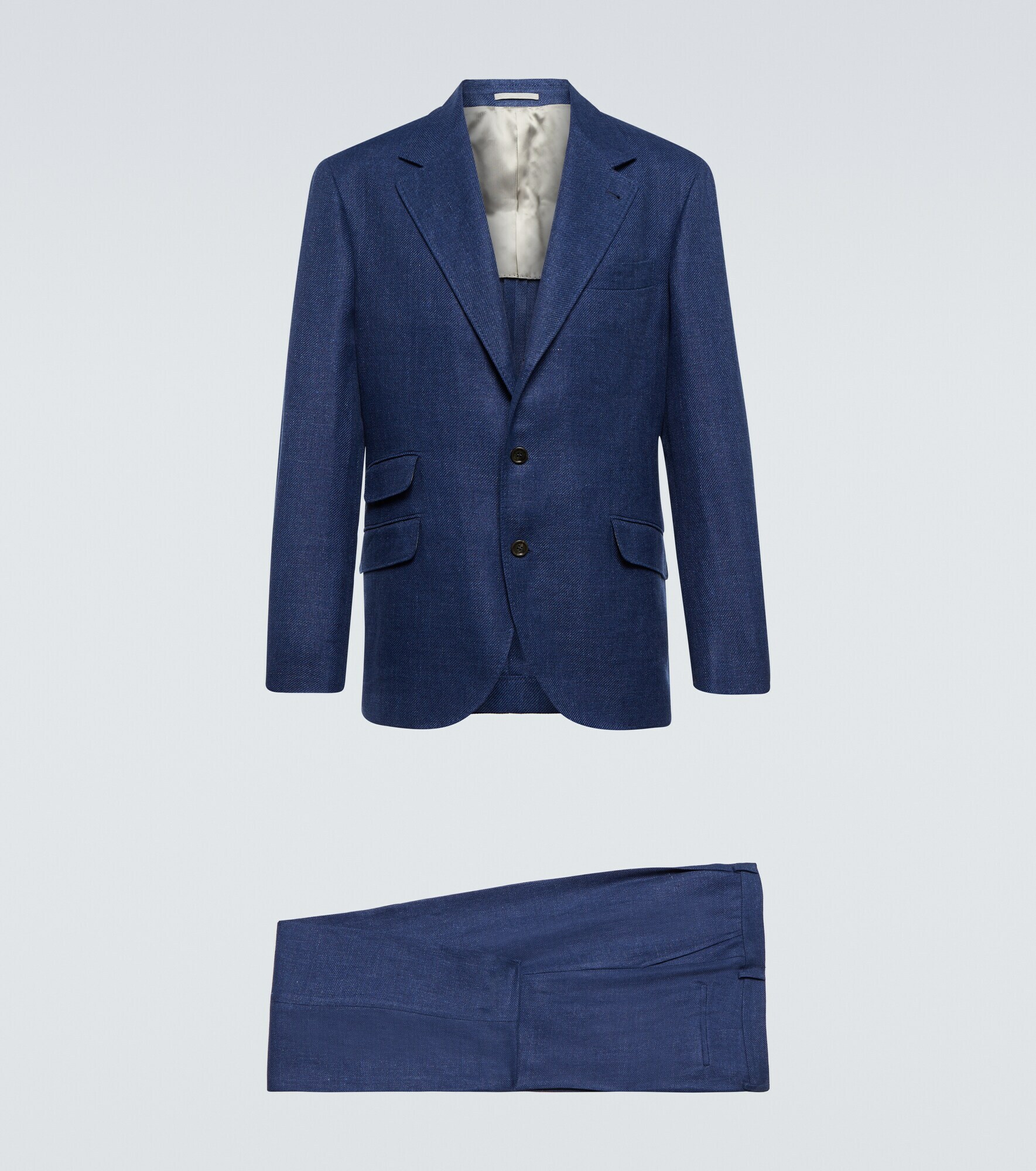 Brunello Cucinelli Blue Linen Two-Piece Suit
