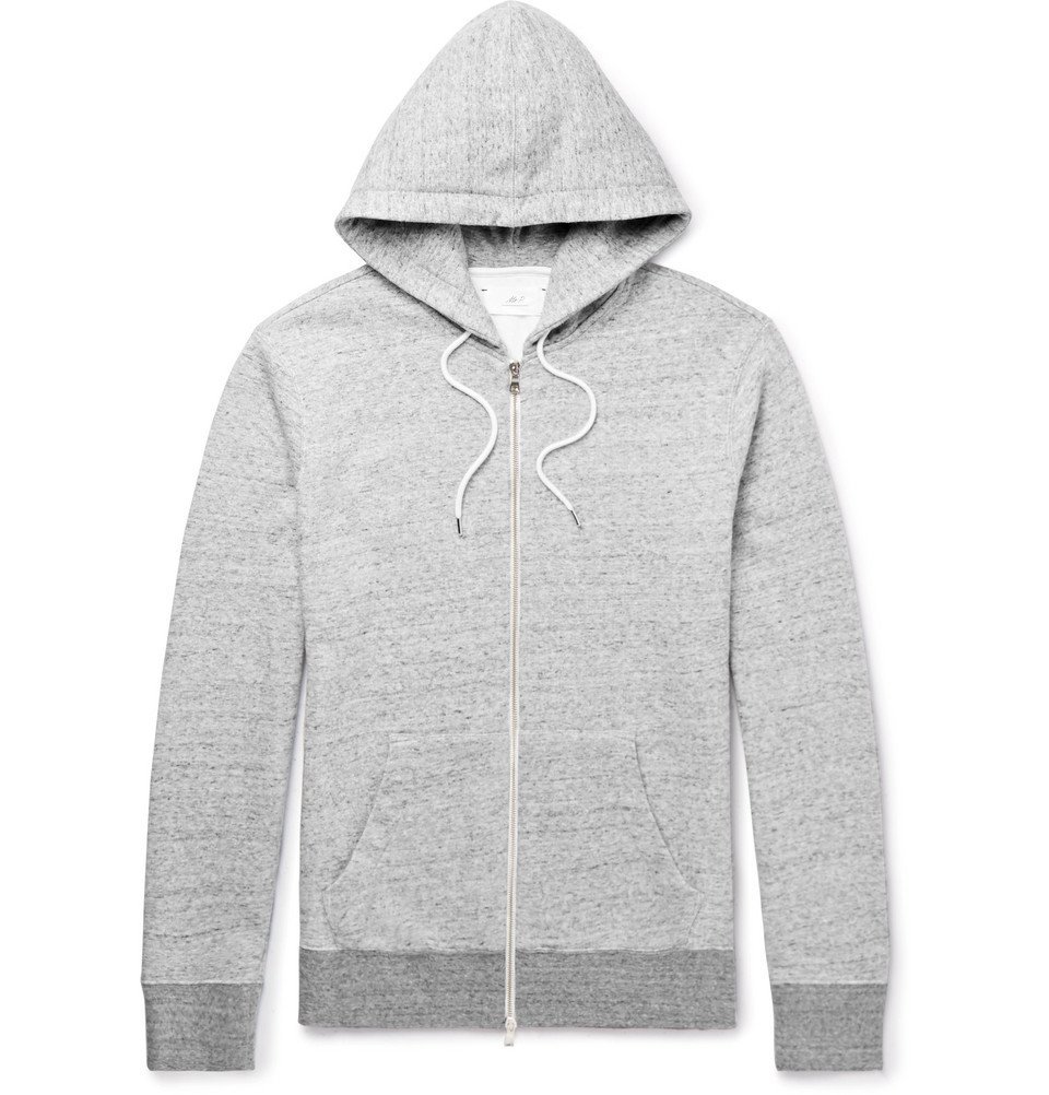 Mr P. Mélange Loopback CottonJersey Hoodie Men Gray Mr P.