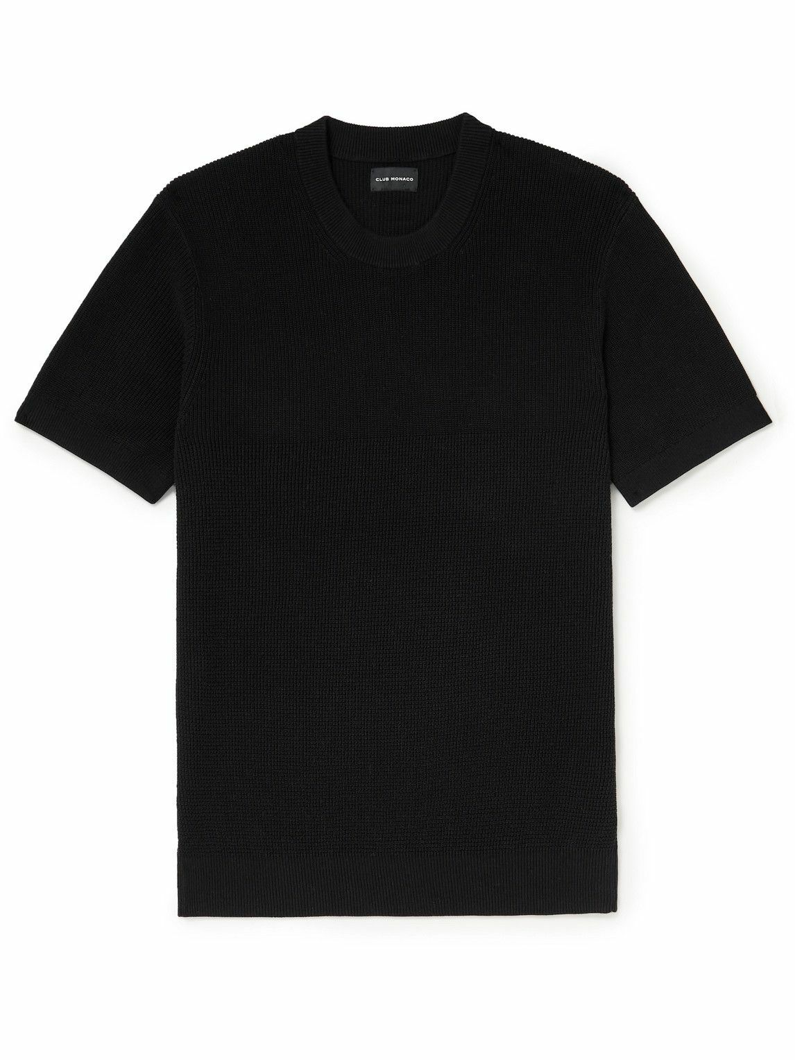 Photo: Club Monaco - Ribbed Cotton T-Shirt - Black
