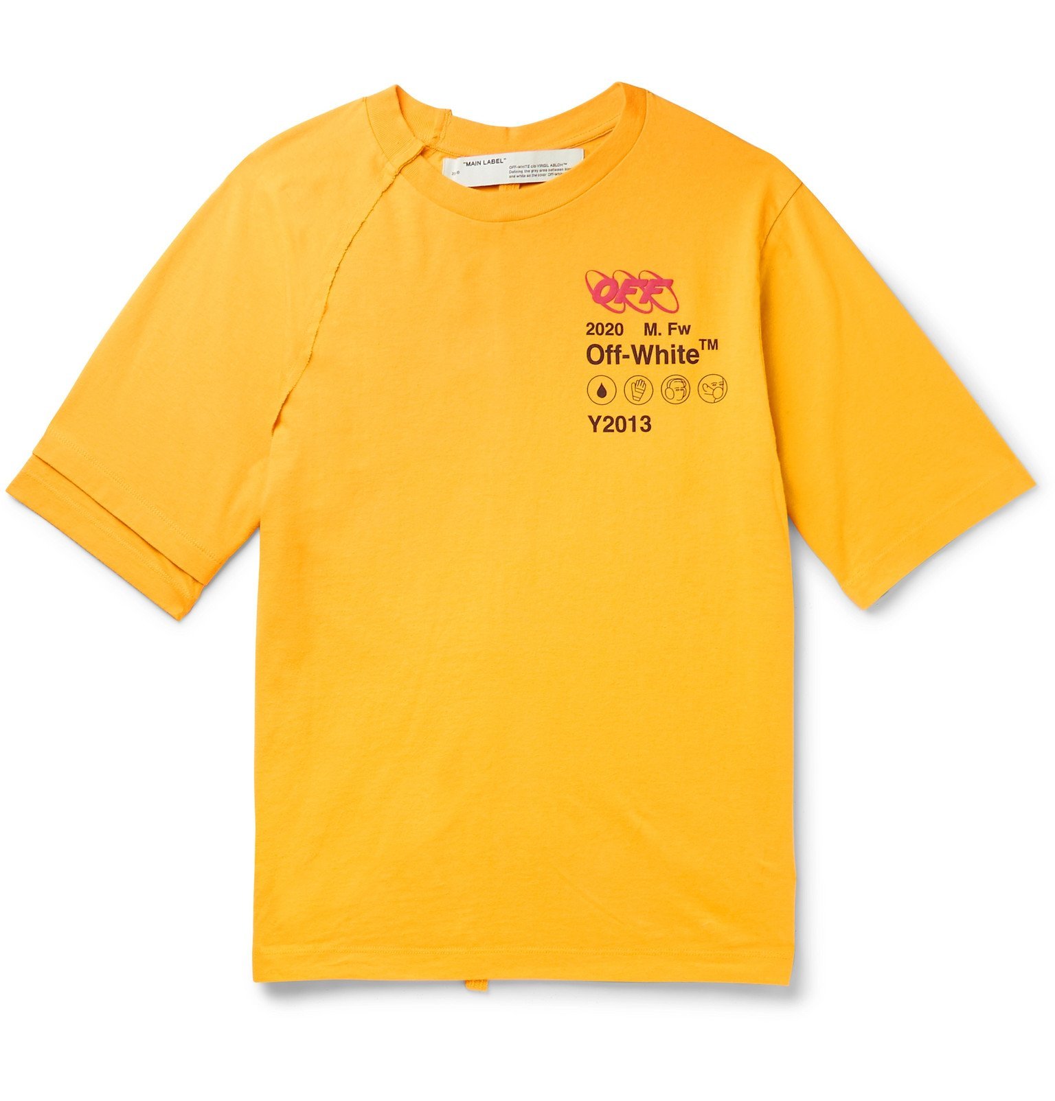 Off-White - Logo-Print Cotton-Jersey T-Shirt - Yellow Off-White