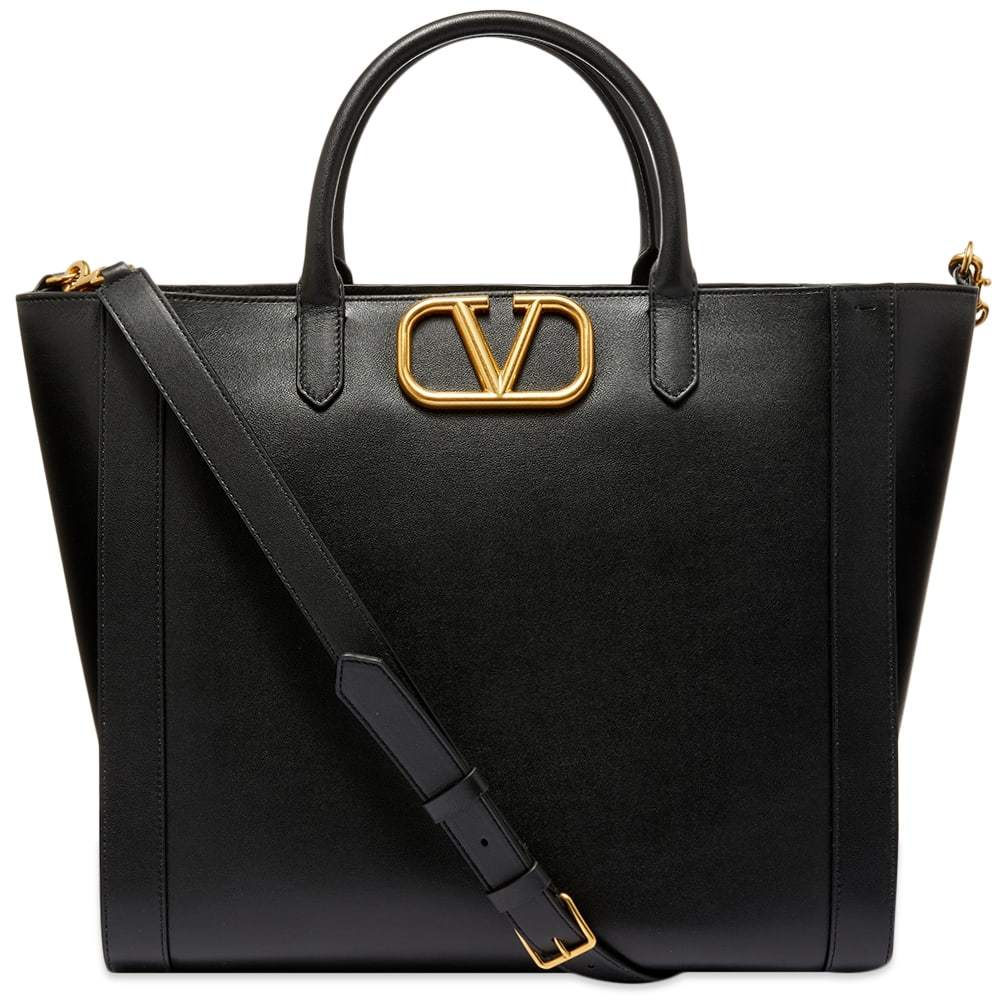 Photo: Valentino V-Logo Leather Tote Bag