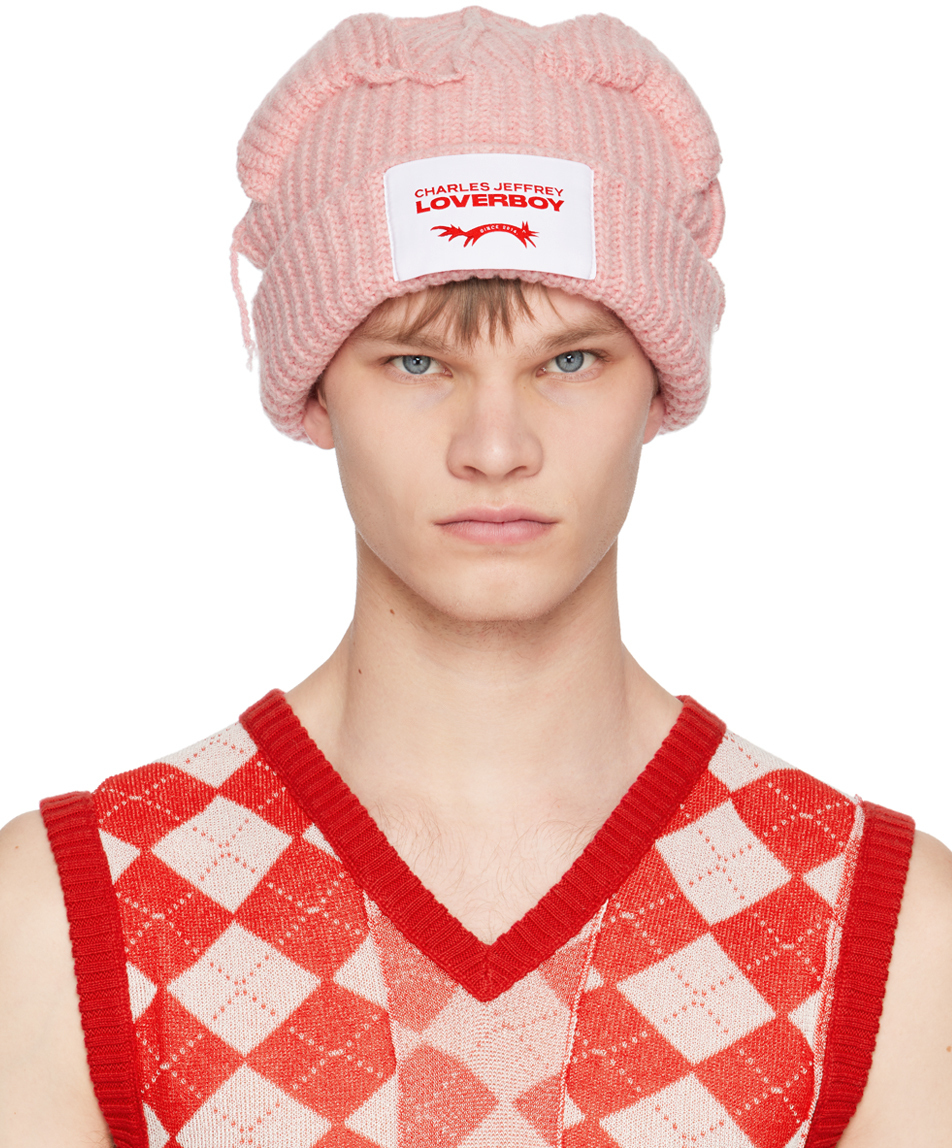 Charles Jeffrey Loverboy Pink Chunky Ears Beanie Charles Jeffrey Loverboy