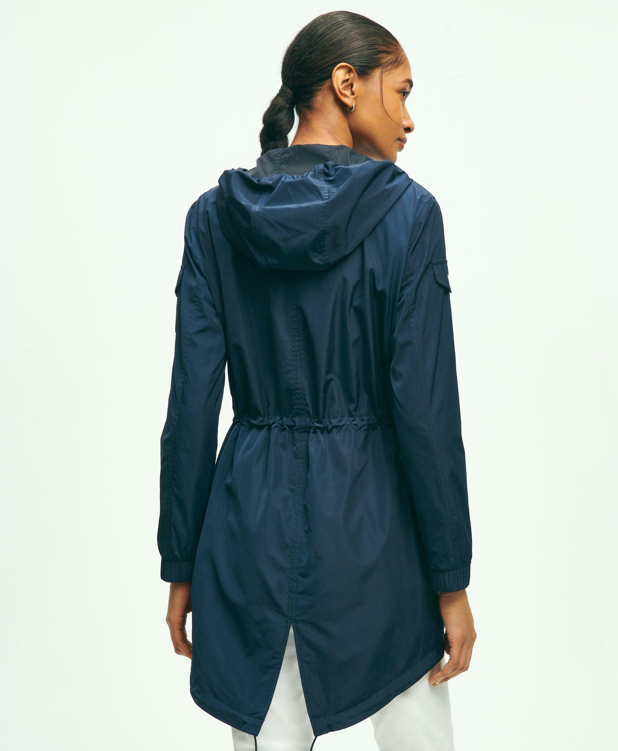 Brooks Brothers Women's Water Resistant Hooded Anorak Jacket | Navy