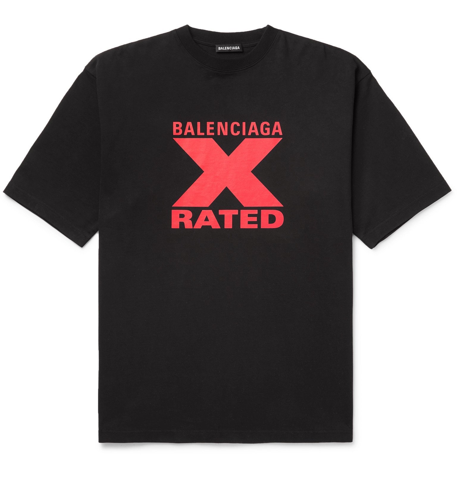 Balenciaga - Printed Cotton-Jersey T-Shirt - Black Balenciaga