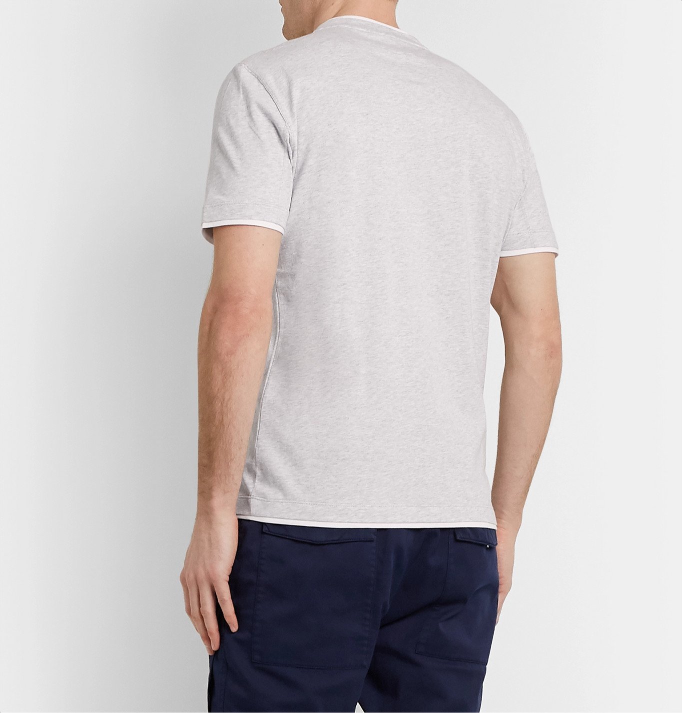Brunello Cucinelli - Slim-Fit Layered Cotton-Jersey T-Shirt - Gray ...