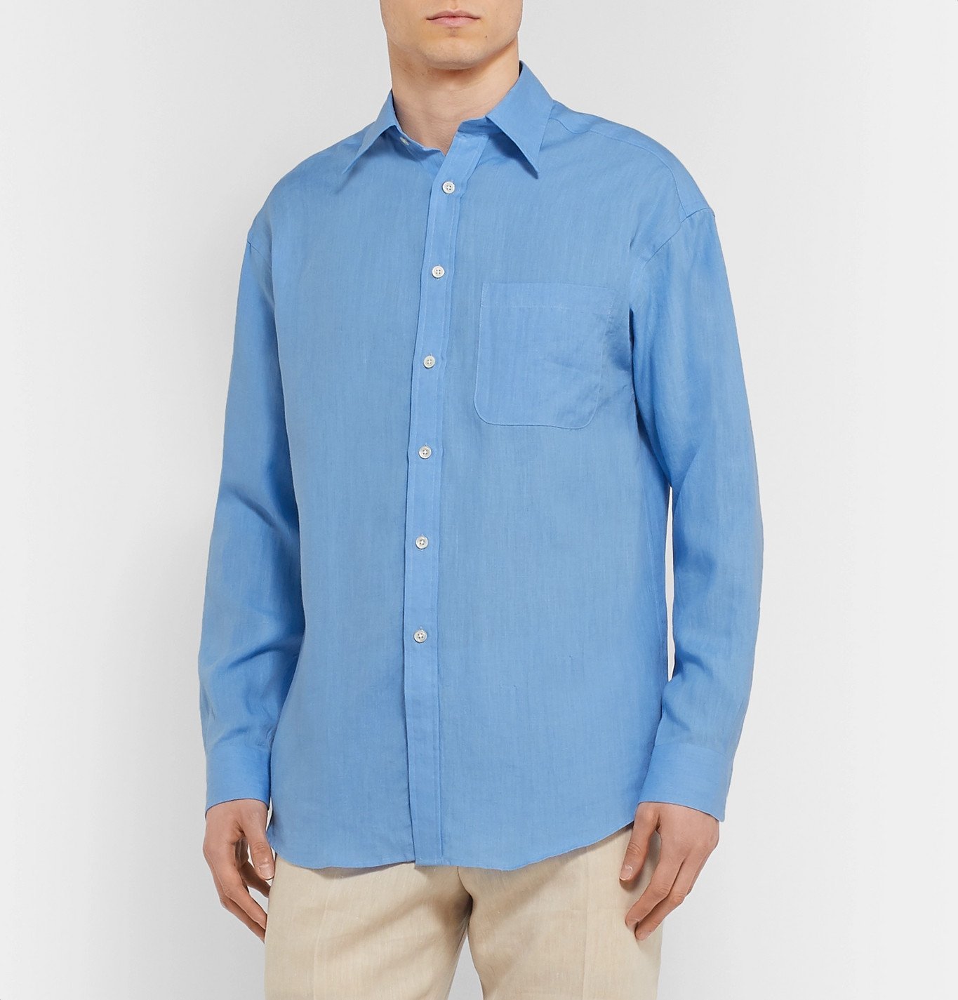 Anderson & Sheppard - Linen Shirt - Blue Anderson & Sheppard