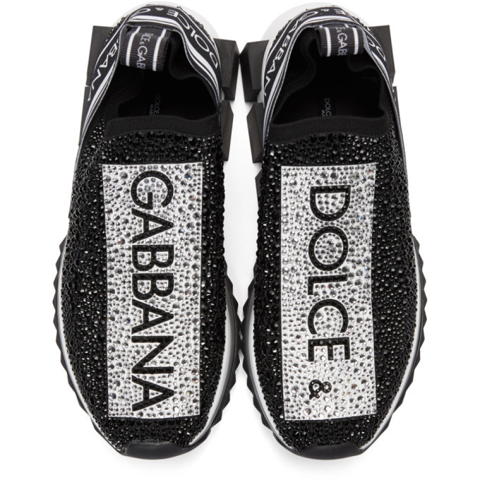 Dolce and Gabbana Black Rhinestone Sorrento Sneakers Dolce & Gabbana
