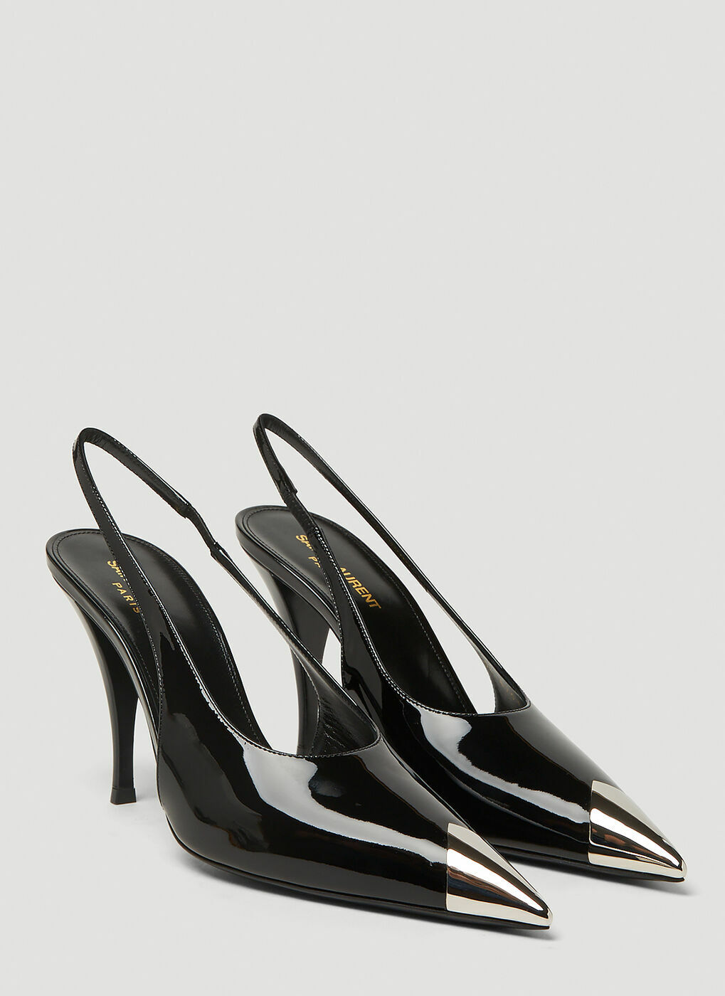 Blade Slingback Heels in Black Saint Laurent