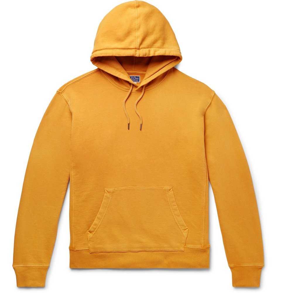 J.Crew - Garment-Dyed Loopback Cotton-Jersey Hoodie - Saffron J.Crew