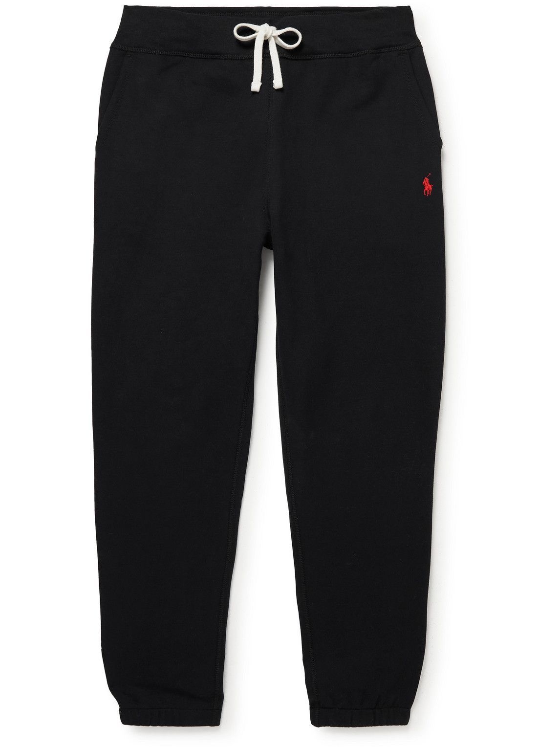 Photo: Polo Ralph Lauren - Tapered Logo-Embroidered Cotton-Blend Jersey Sweatpants - Black