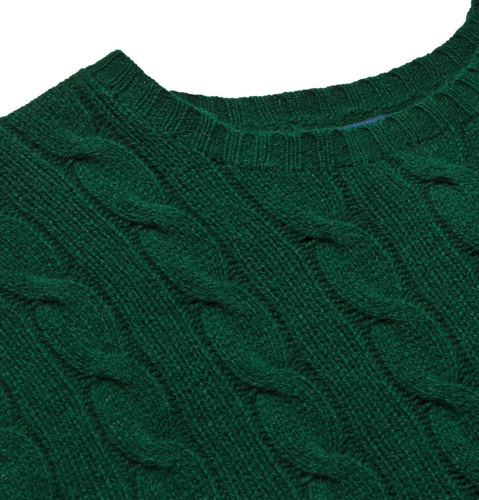 Polo Ralph Lauren - Cable-Knit Cashmere and Wool-Blend Sweater - Green Polo  Ralph Lauren