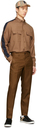 Burberry Brown Wool Stripe Detail Shirt