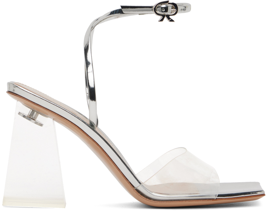 Photo: Gianvito Rossi Silver Cosmic 85 Heeled Sandals