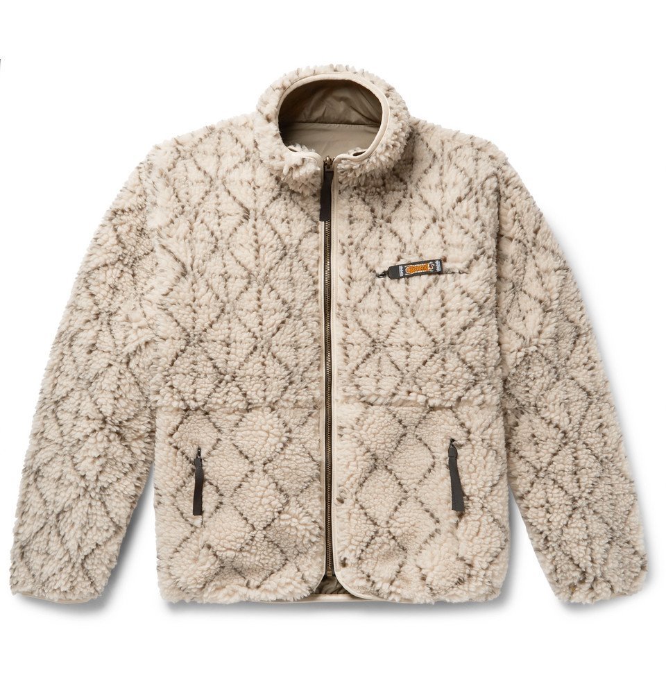KAPITAL - Reversible Printed Fleece and Nylon Jacket - Men - Ecru 