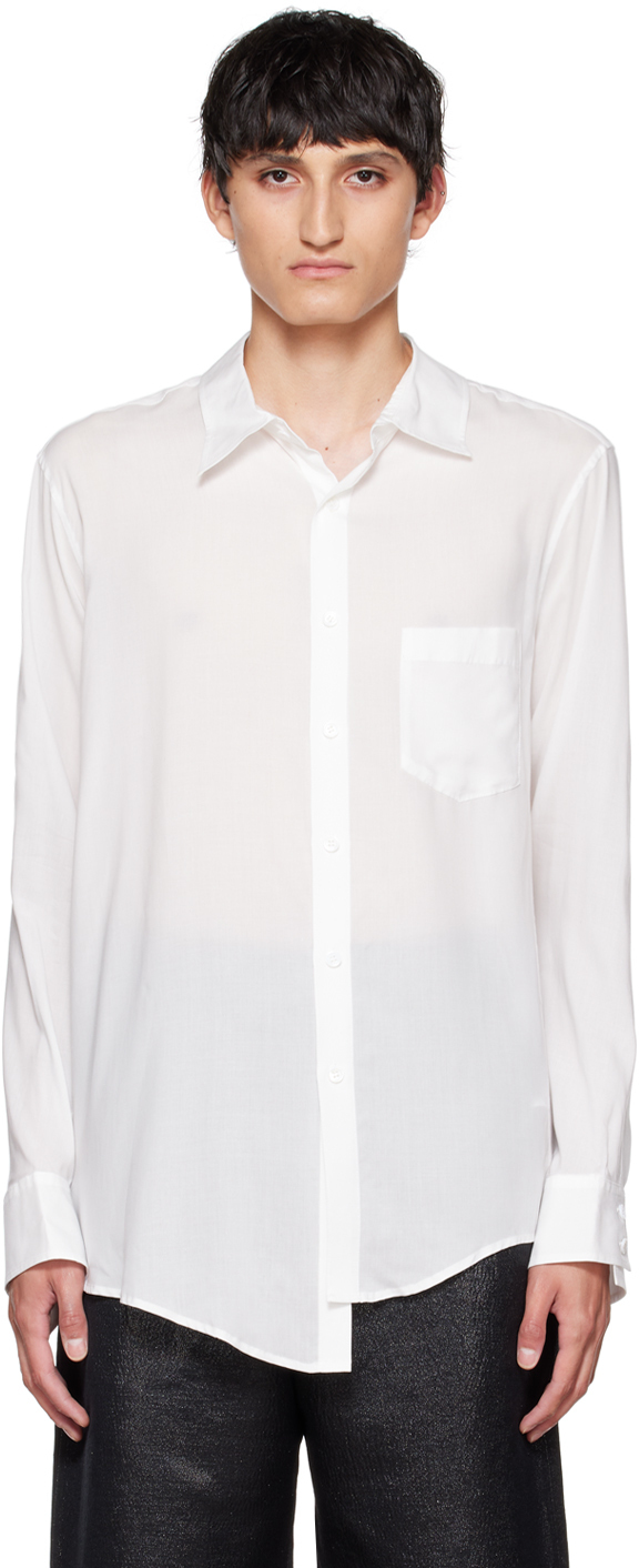 Sulvam White Screwed Sleeve Shirt Sulvam