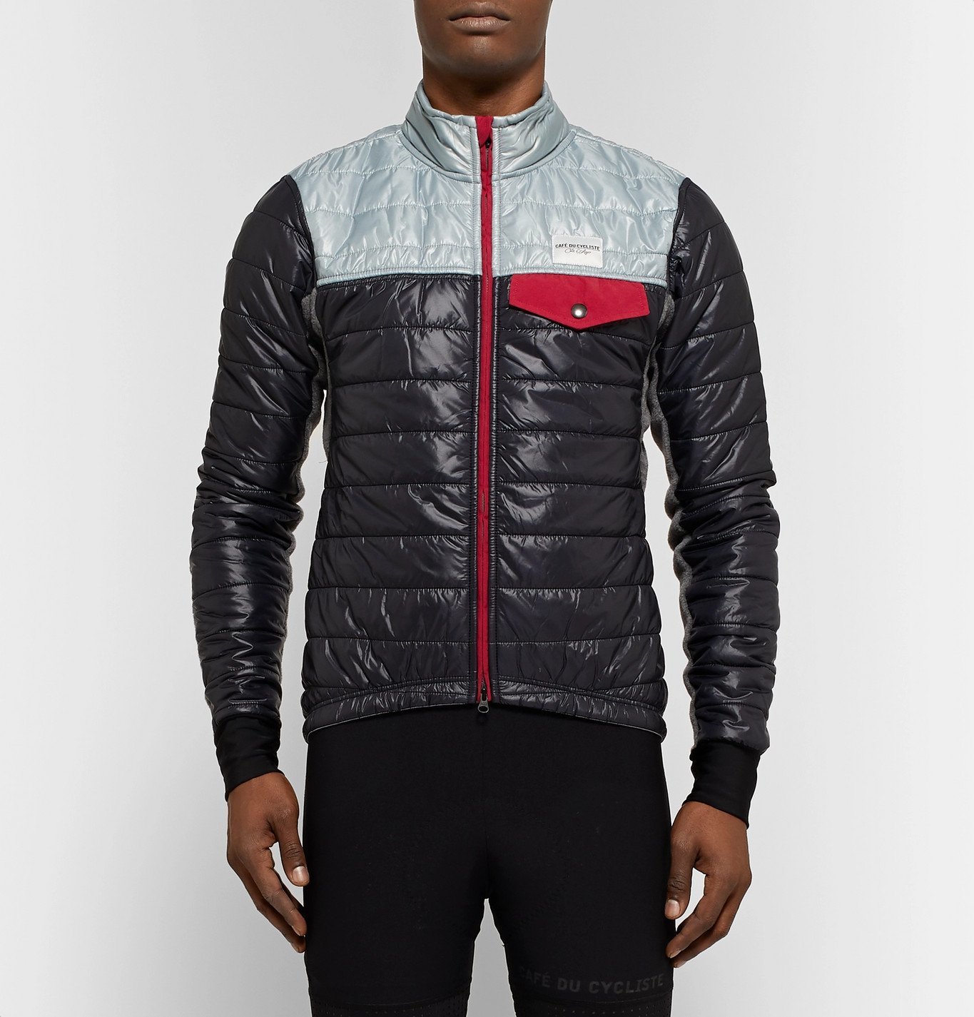 Cafe Du Cycliste - Albertine Quilted Shell And Fleece Jacket - Blue ...