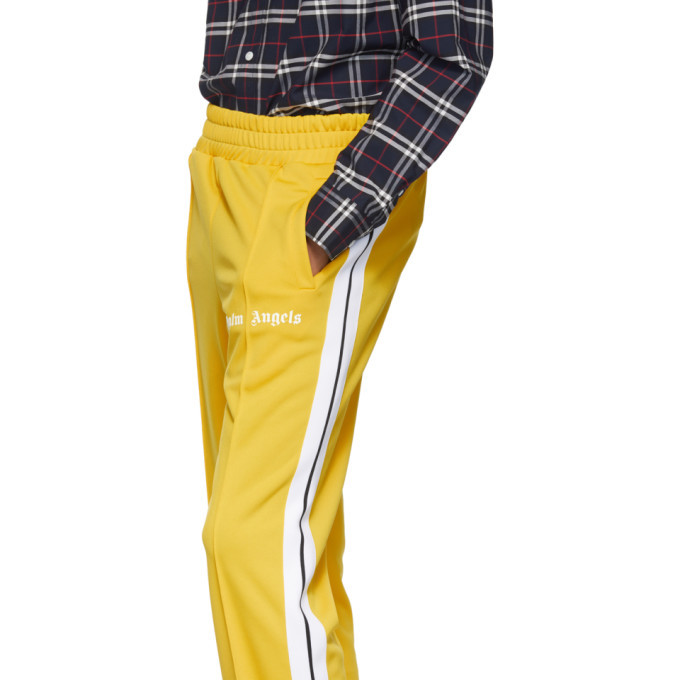 palm angels yellow tartan track pants