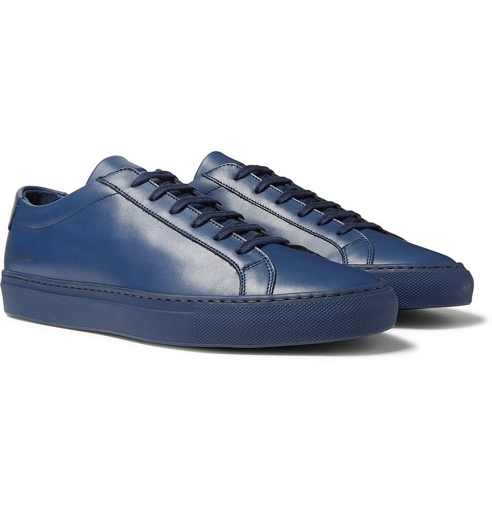 navy blue leather sneakers mens