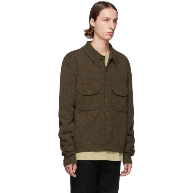 Lemaire Brown Knitted Military Shirt 
