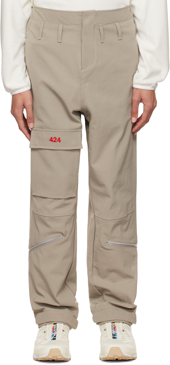 424 Gray Zip Pocket Cargo Pants 424