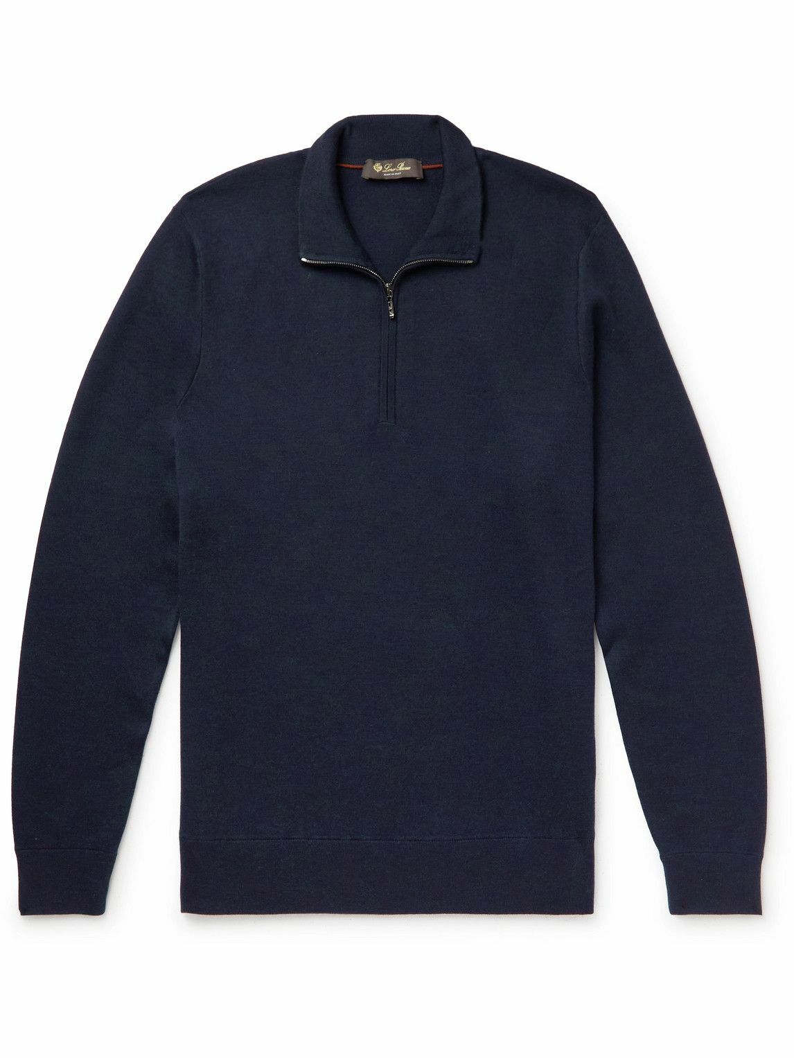 Loro Piana - Cashmere, Wool and Silk-Blend Half-Zip Sweater - Blue Loro ...