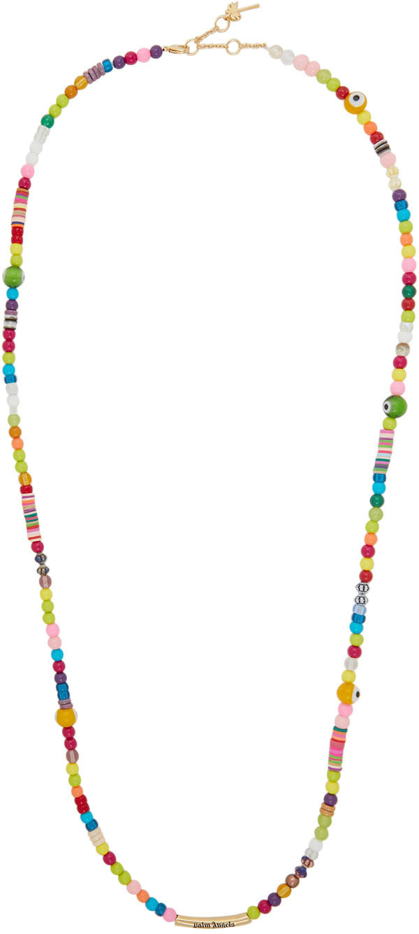 Photo: Palm Angels Multicolor Long Logo Rainbow Necklace