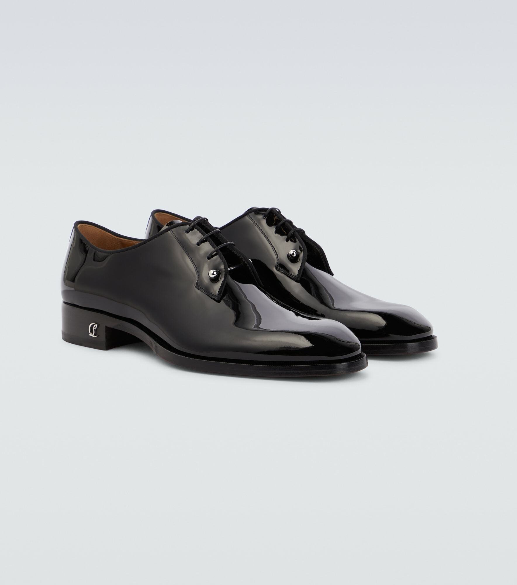 Christian Louboutin - Chambeliss patent leather Derby shoes Christian ...