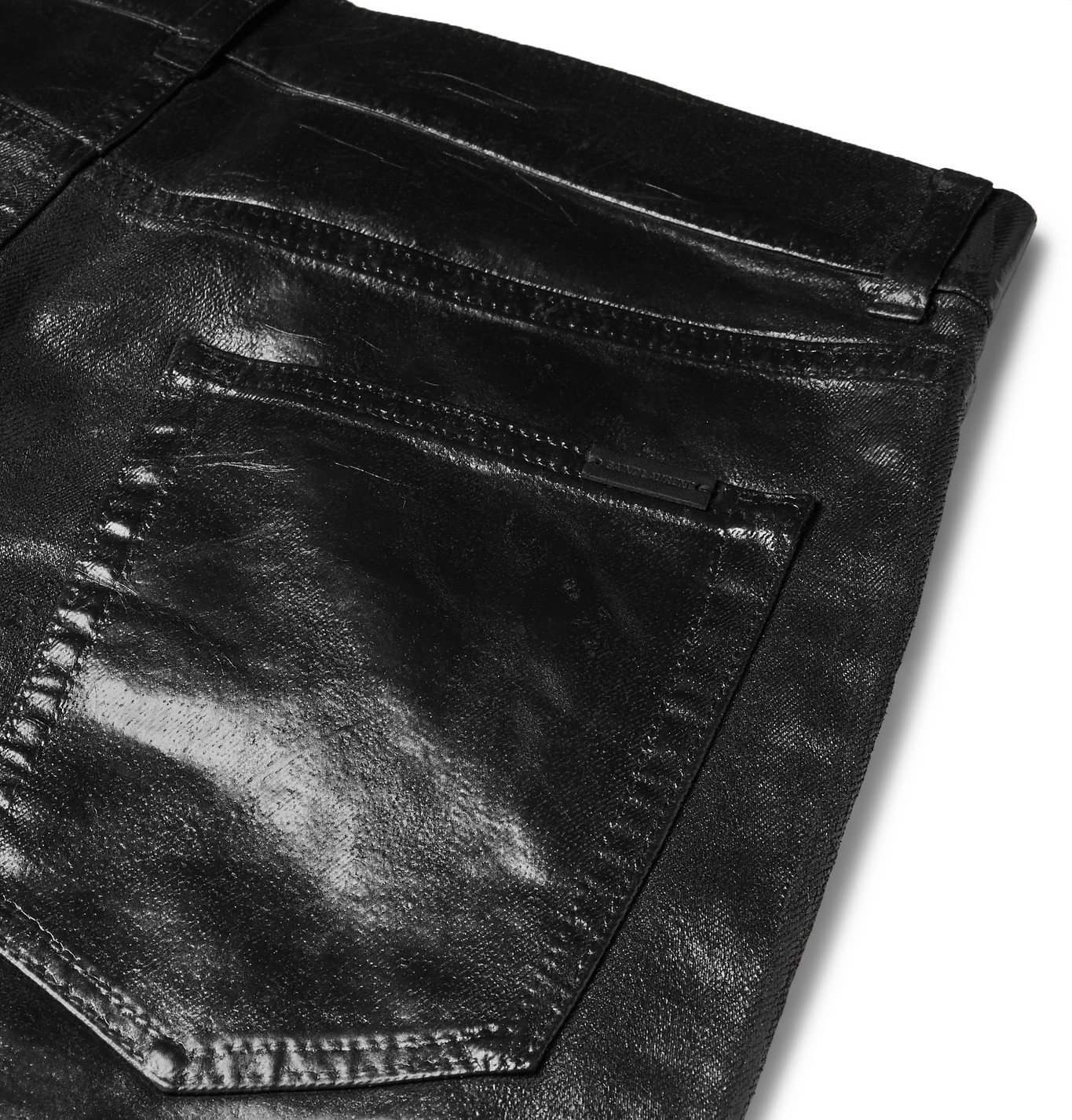 Skinny-Fit Stretch Coated-Denim Jeans 