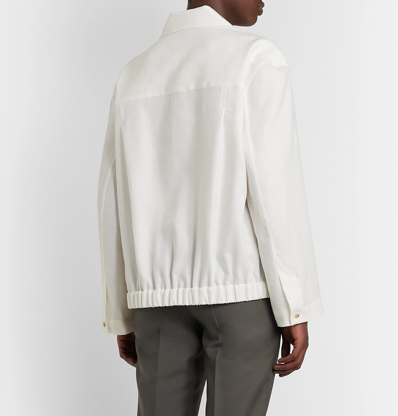 Deveaux - Camp-Collar Linen Shirt - White Deveaux New York