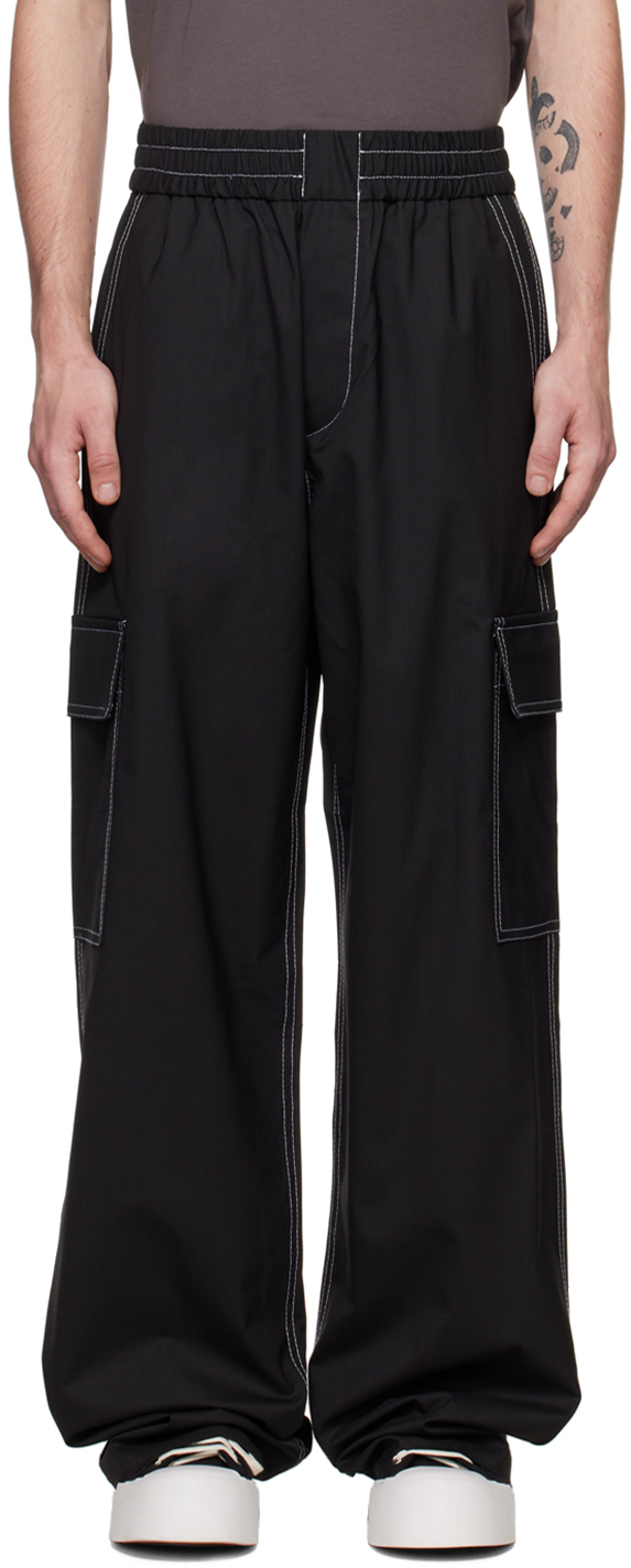 SUNNEI Black Contrast Stitching Cargo Pants Sunnei