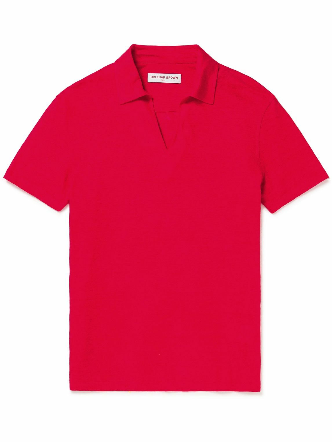 Orlebar Brown - Mayer Linen Polo Shirt - Red Orlebar Brown