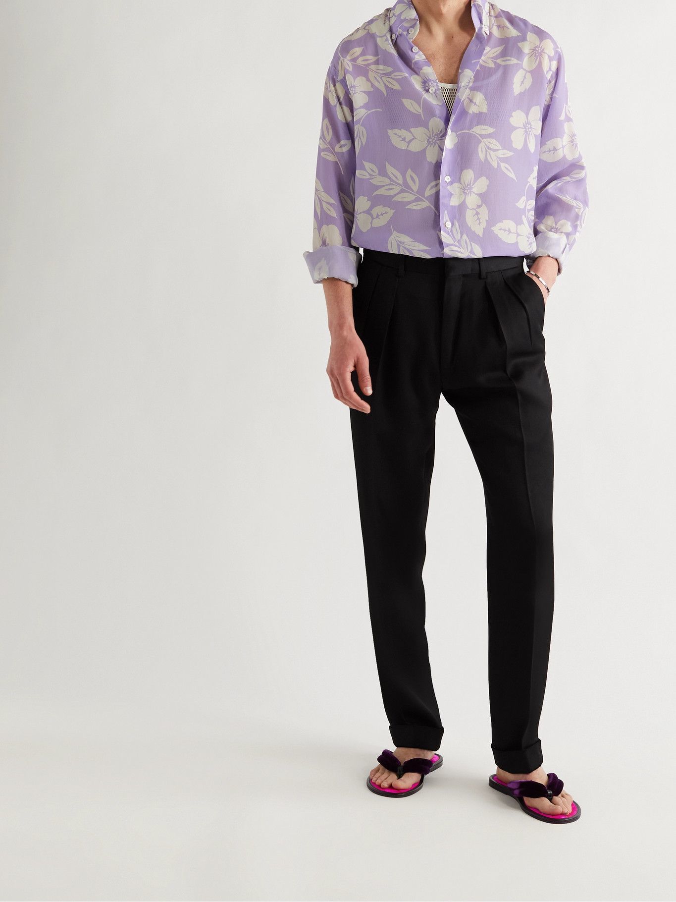 TOM FORD - Button-Down Collar Printed Lyocell Shirt - Multi TOM FORD