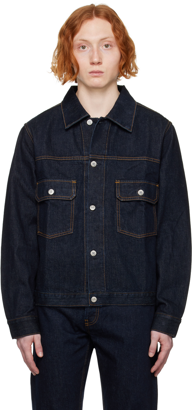 Helmut Lang Navy Button Denim Jacket Helmut Lang