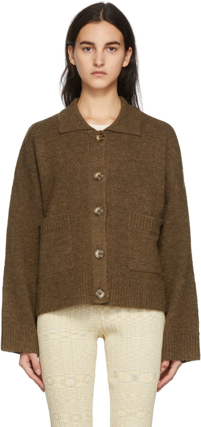 Holzweiler Brown Knit Tired Cardigan Holzweiler