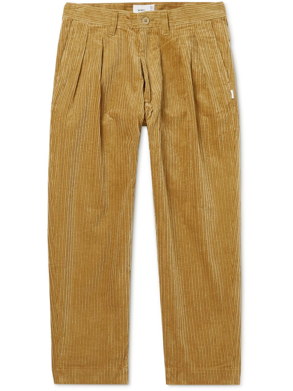 WTAPS - Tuck 02 Tapered Pleated Cotton-Corduroy Trousers - Brown WTAPS