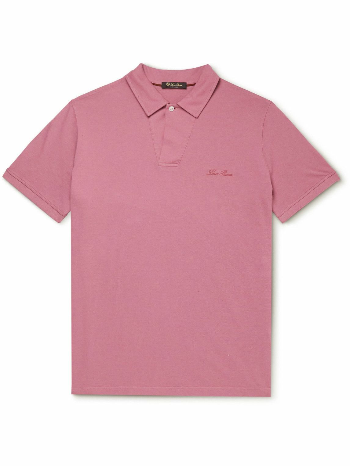 Loro Piana - Logo-Embroidered Cotton-Piqué Polo Shirt - Pink Loro Piana