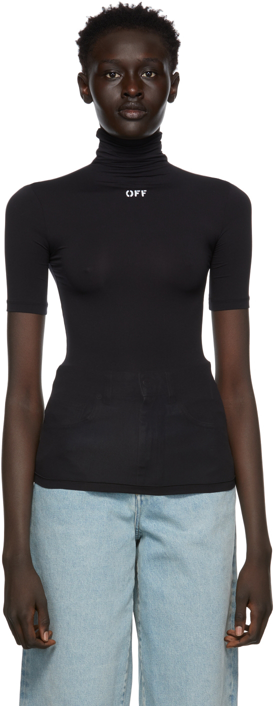 black stretch turtleneck