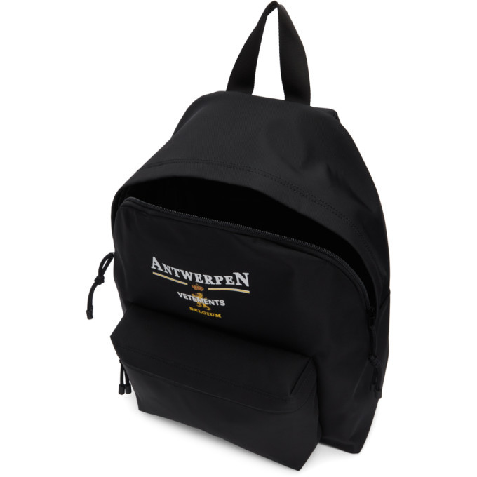 VETEMENTS Black Antwerp Logo Backpack Vetements