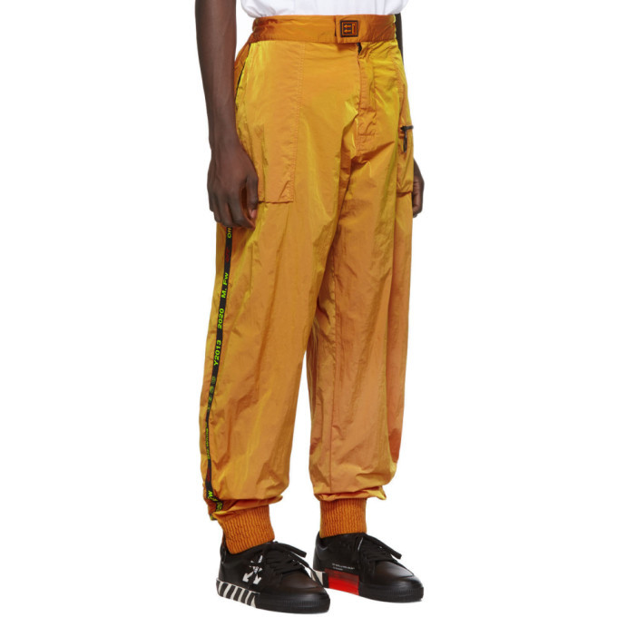 Off-White Orange Nylon Track Pants Off 