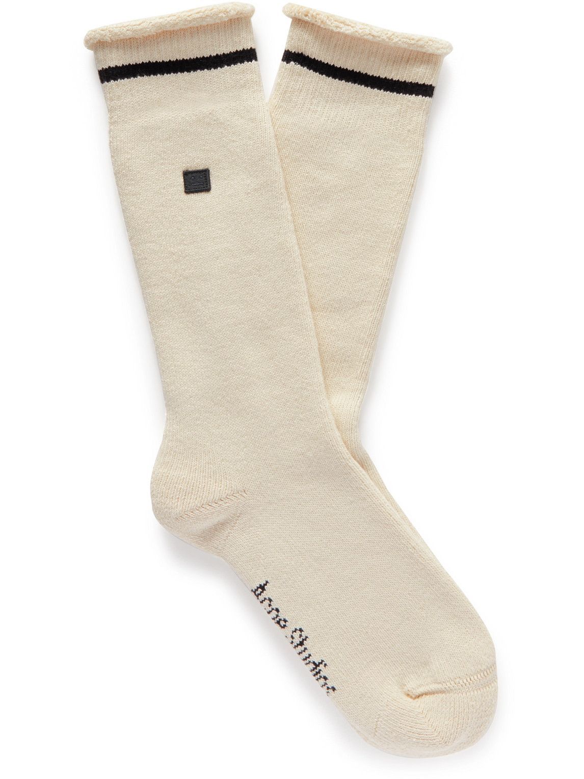 Acne Studios Striped LogoAppliquéd Stretch CottonBlend Socks Neutrals Acne Studios