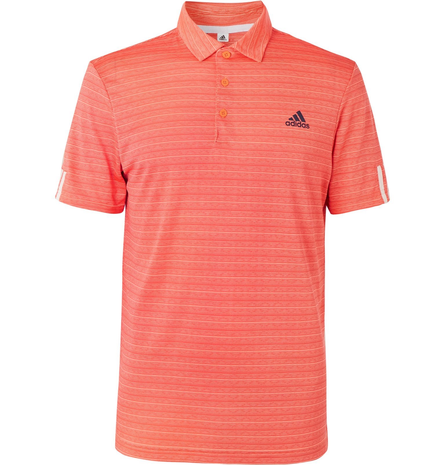 Adidas Golf - Striped Tech-Jersey Golf Polo Shirt - Orange adidas Golf