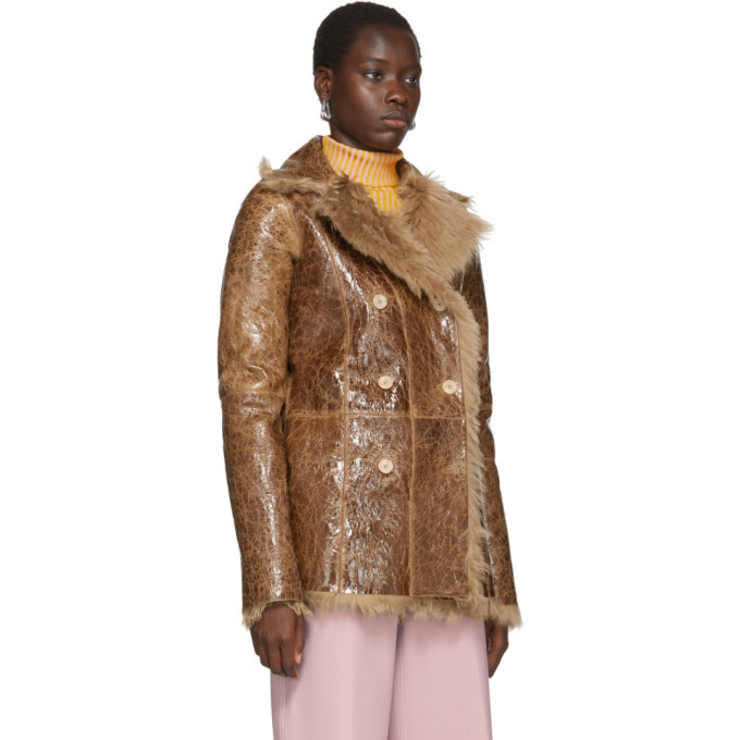 Sies Marjan Reversible Tan Shearling Pippa Coat Sies Marjan