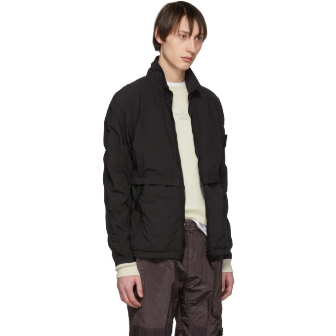 Black Lamy Velour Jacket Stone Island