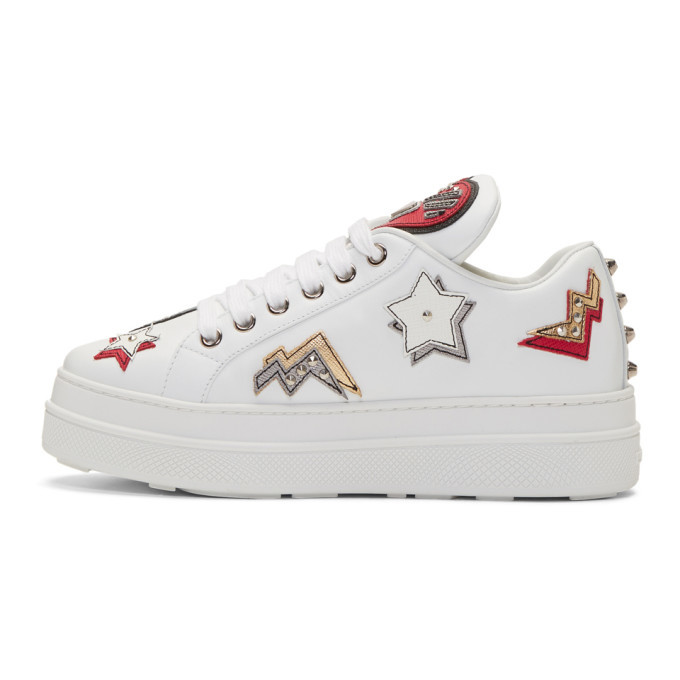 Prada White Robot Platform Sneakers Prada