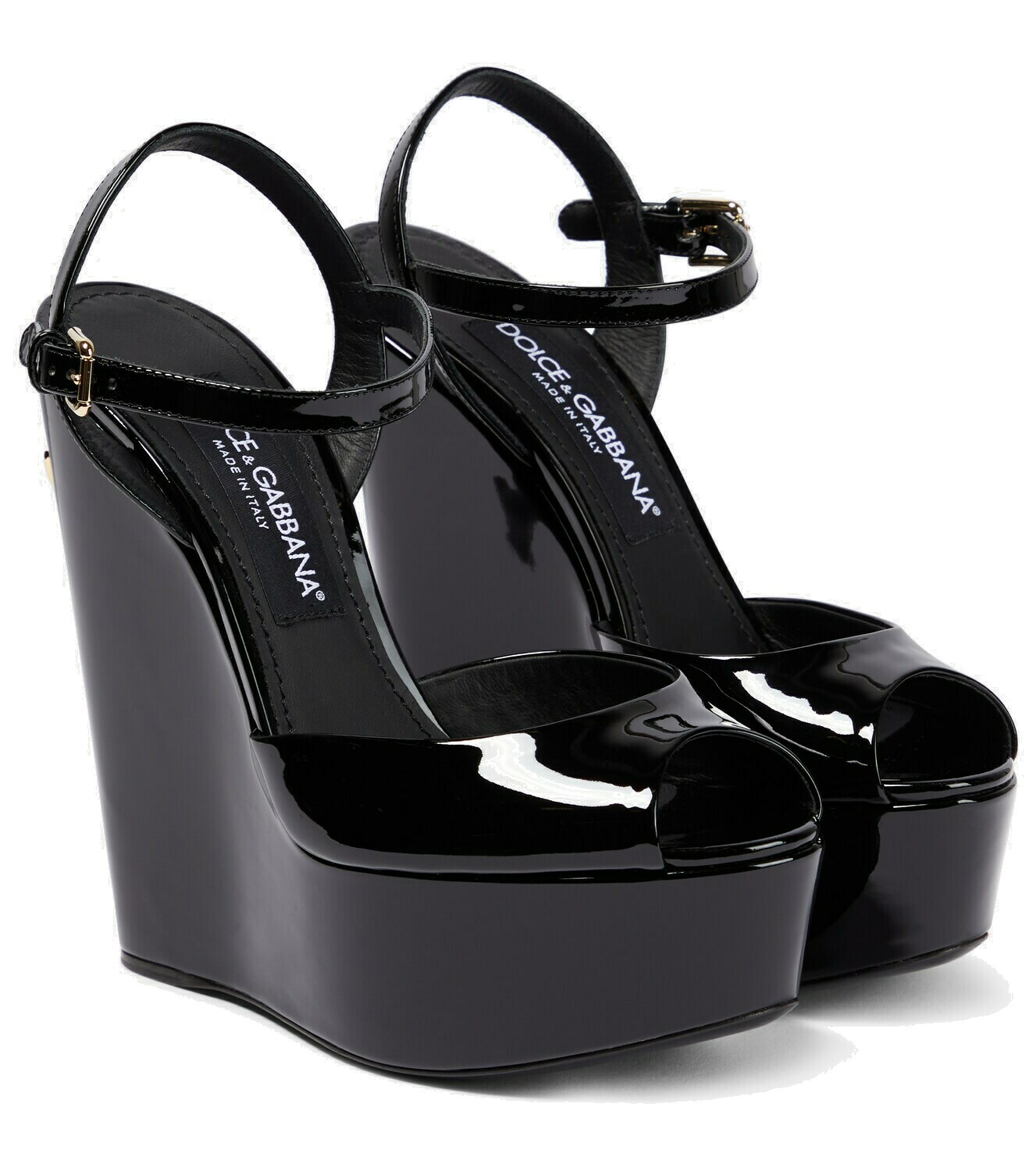 Dolce&Gabbana - Wedge platform patent leather sandals Dolce & Gabbana