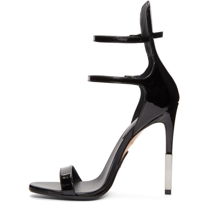 Balmain Black Patent Elvira Sandals Balmain