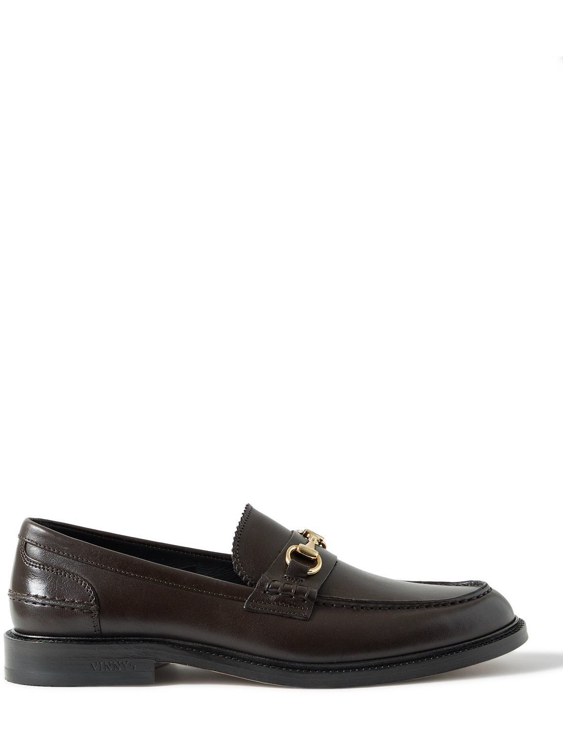 VINNY's - Townee Embellished Leather Penny Loafers - Brown